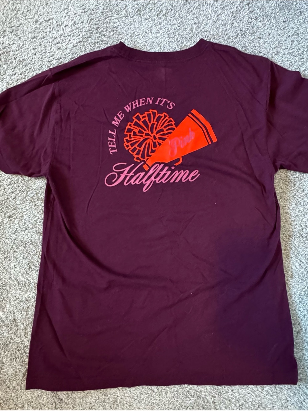 PINK Victoria's Secret Maroon sweatshirt, tshirt, pants set. - Picture 4 of 8